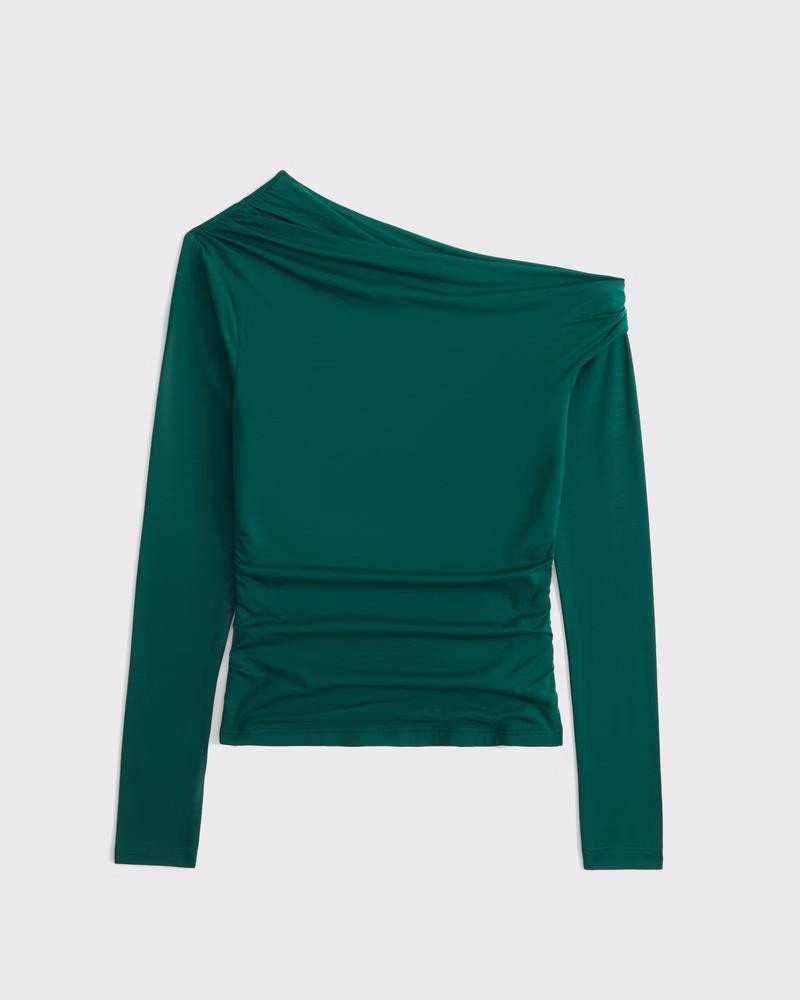 Long sleeve off shoulder drapped top