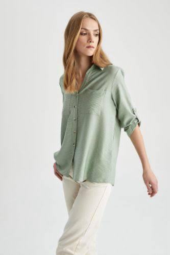 Light green linen shirt