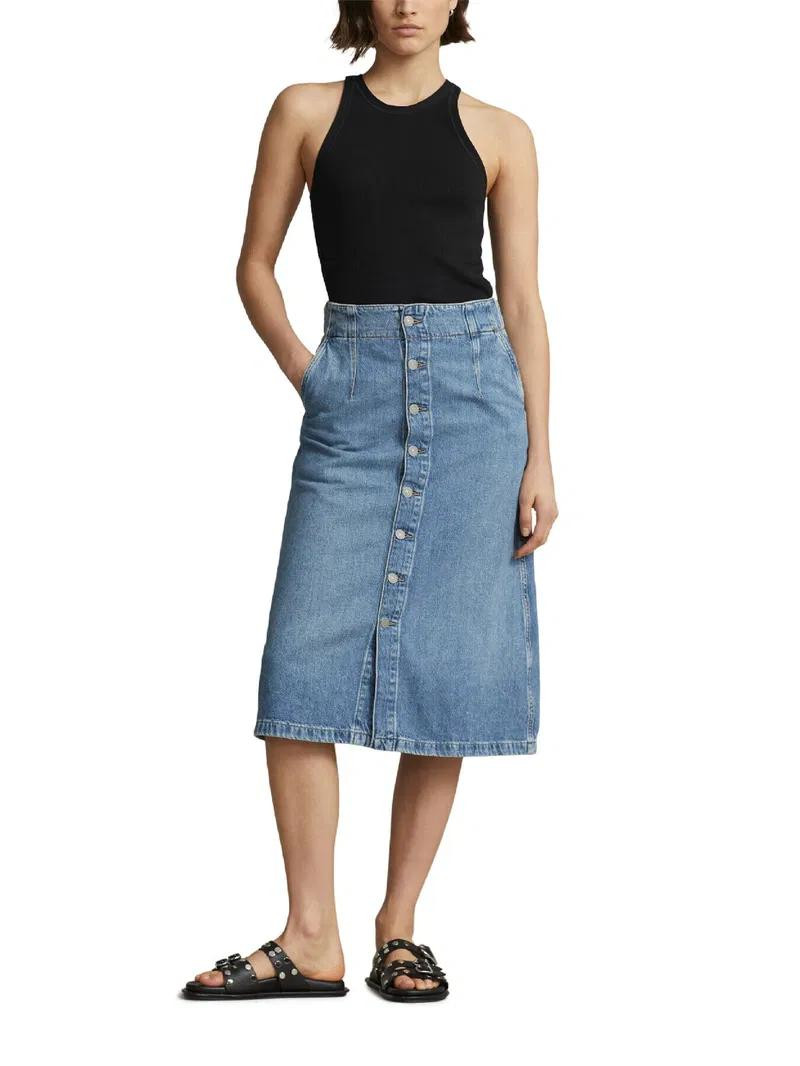 Casual Blue Denim Skirt